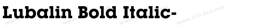 Lubalin Bold Italic字体转换